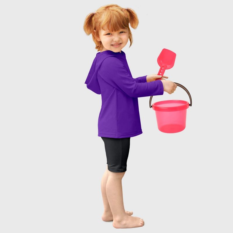 تيشيرت City Threads Swim UPF 50+ بأكمام طويلة وغطاء رأس للحماية من الطفح الجلدي للأولاد والبنات - صُنع في الولايات المتحدة الأمريكية (الجزء الثاني)