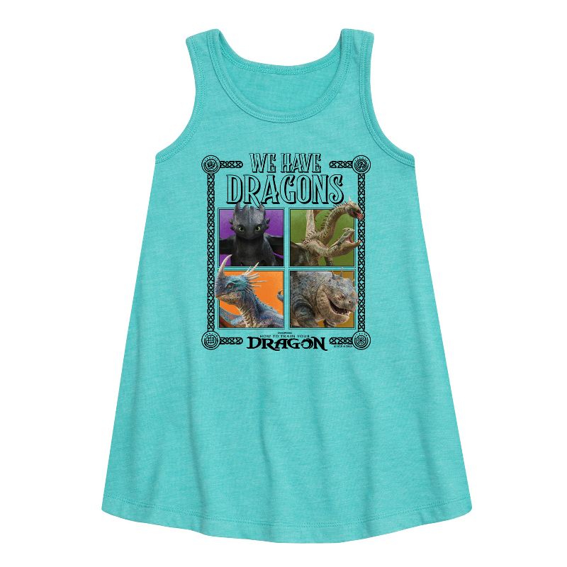 Girls' - How to Train Your Dragon - We Have Dragons Graphic Sleeveless Aline Dress
