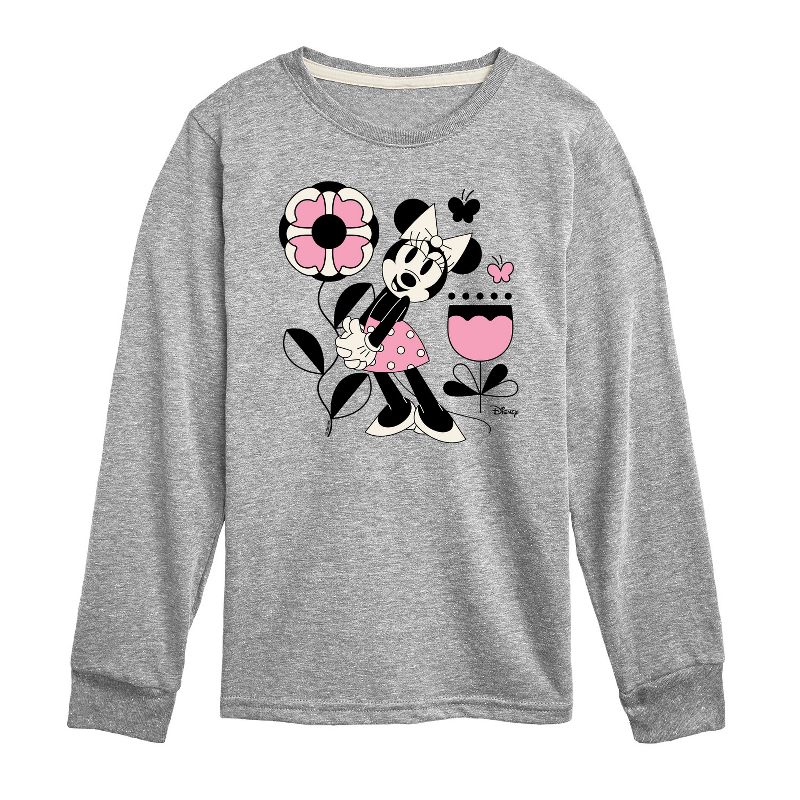 Boys' - Disney - Minnie Mouse with Flowers & Butterflies Long Sleeve Graphic T-Shirt