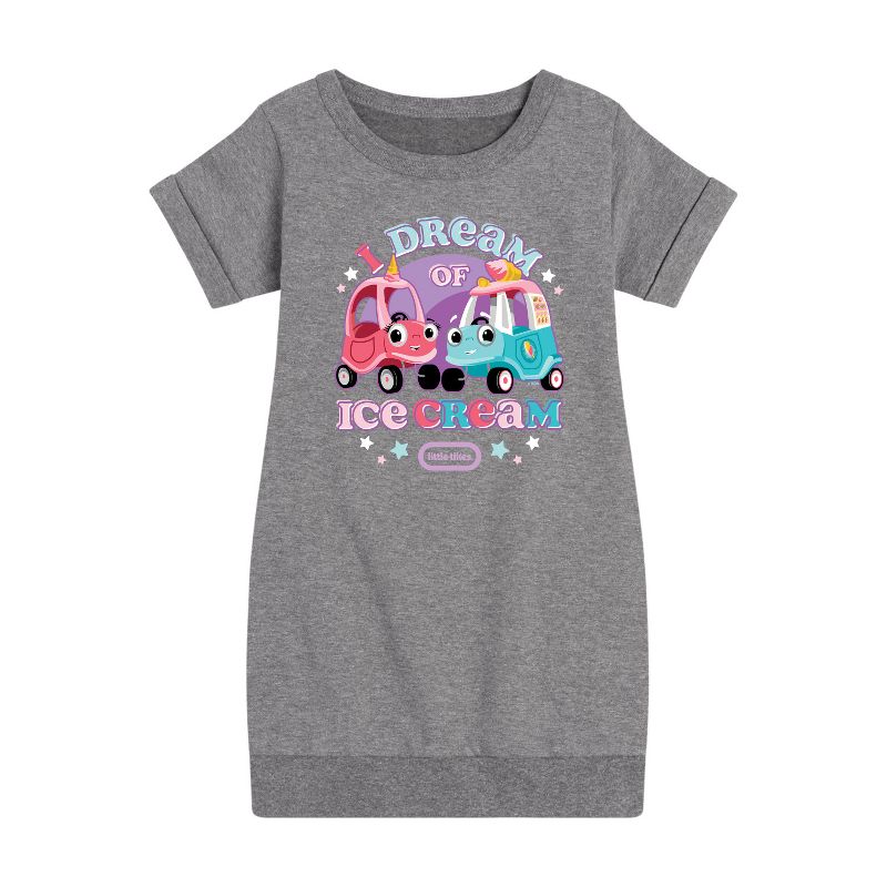 Girls' - Little Tikes - I Dream of Ice Cream Graphic Short Sleeve Fleece Dress