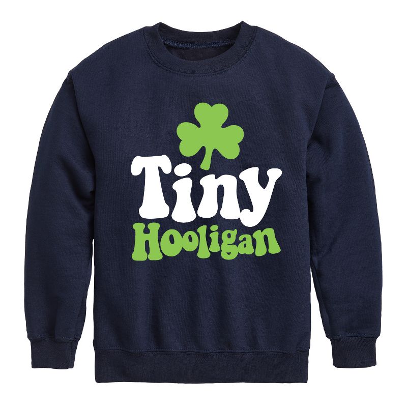 Boys' - Instant Message - St. Patrick's Day Tiny Hooligan Graphic Long Sleeve Fleece Sweatshirt