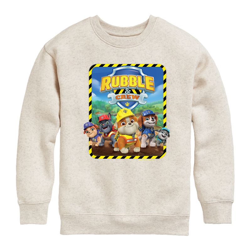 Boys' - Paw Patrol - Rubble & Crew Graphic Long Sleeve Fleece Sweatshirt
