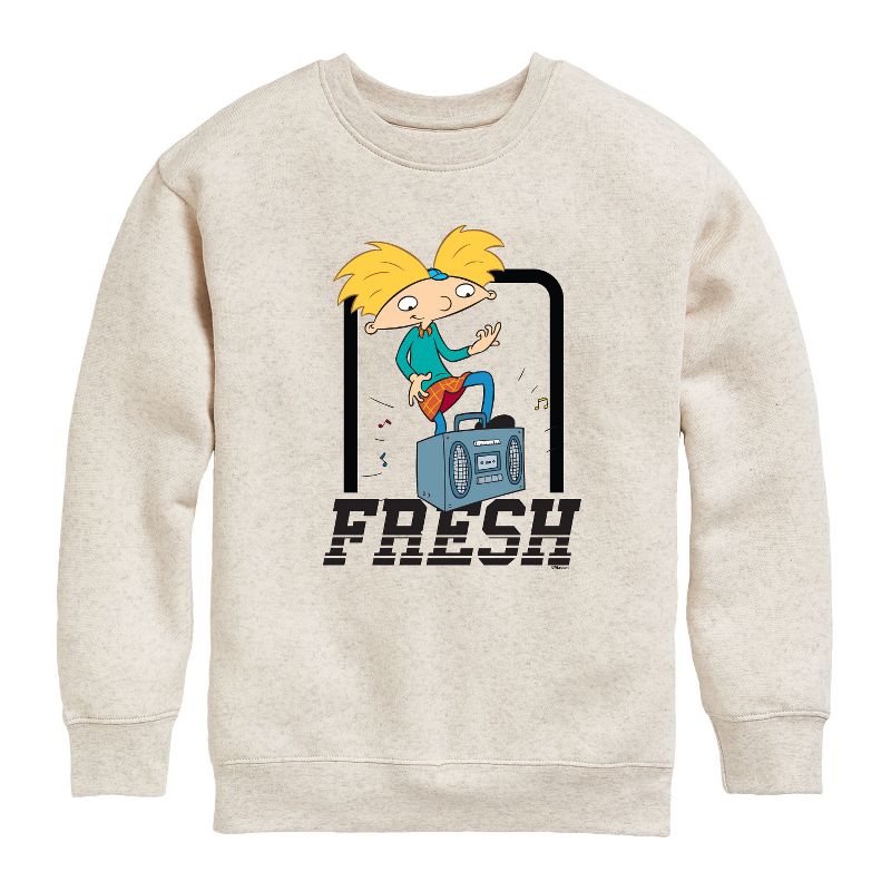 Boys' - Hey Arnold! - Fresh Arnold Graphic Long Sleeve Fleece Sweatshirt