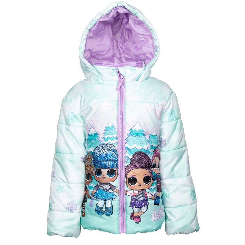 L.O.L. Surprise! Miss Snow Figure 8 Prezzie Girls Zip Up Puffer Jacket Little Kid to Big Kid