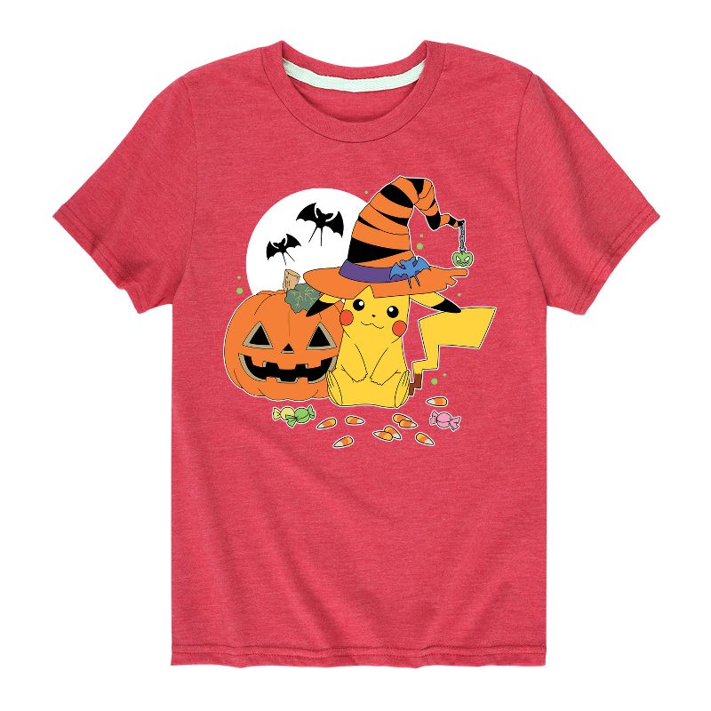 Boys' - Pokémon - Witch Pikachu With Candy Short Sleeve Graphic T-Shirt