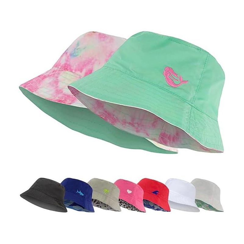 Addie & Tate Kids Reversible Bucket Hat for Girls & Boys, Packable Beach Sun Bucket Hat for Toddlers to Teens Ages 3-14 Years