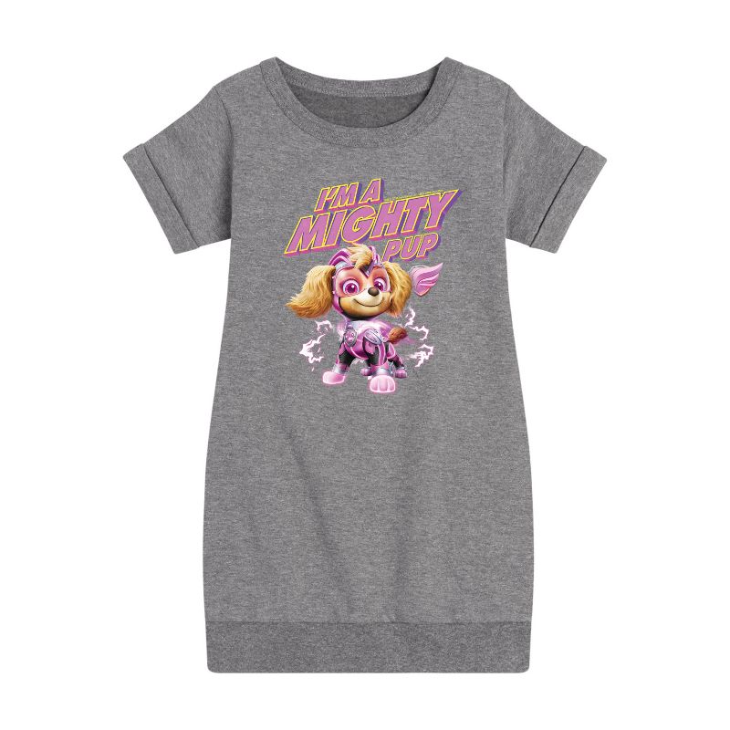 Girls' - Paw Patrol - I'm A Mighty Pup Graphic Short Sleeve Fleece Dress