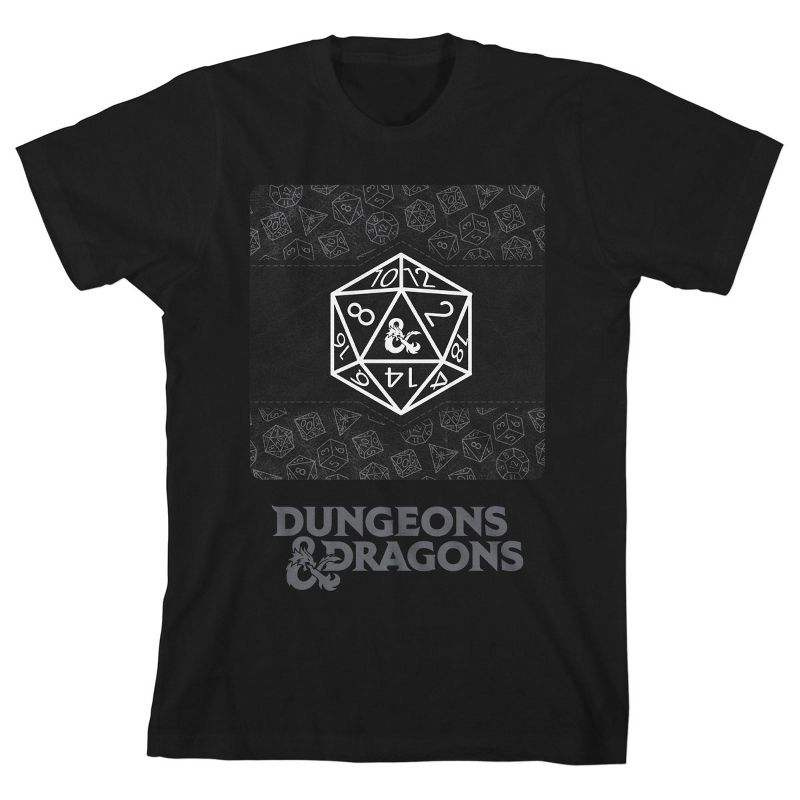 تي شيرت أسود للأولاد من Dungeons & Dragons D20 Dice