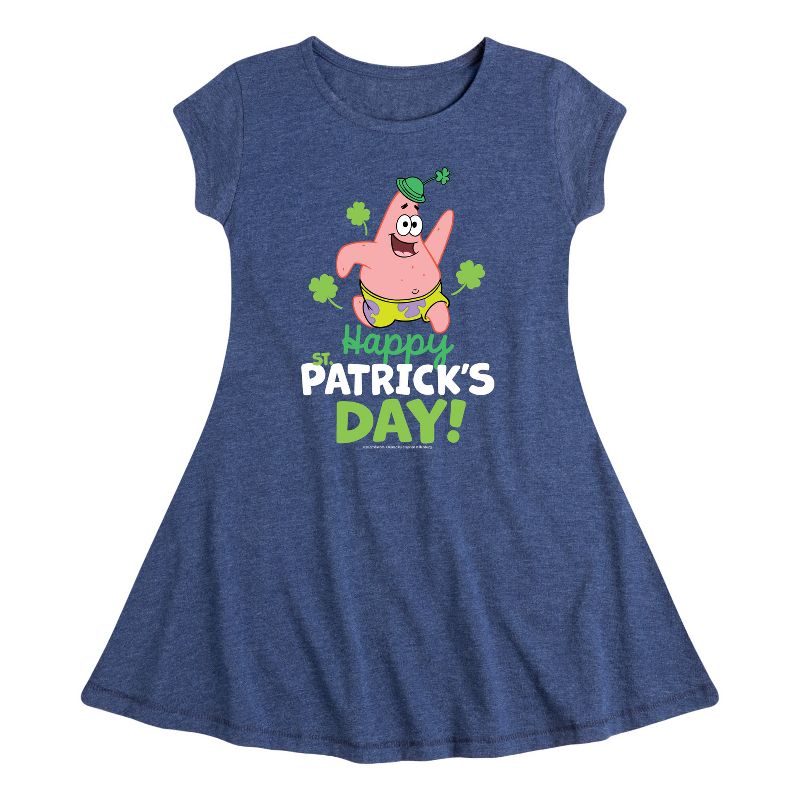 Girls' - SpongeBob Squarepants - Happy St. Patricks Day Fit & Flair Cap Sleeve Dress