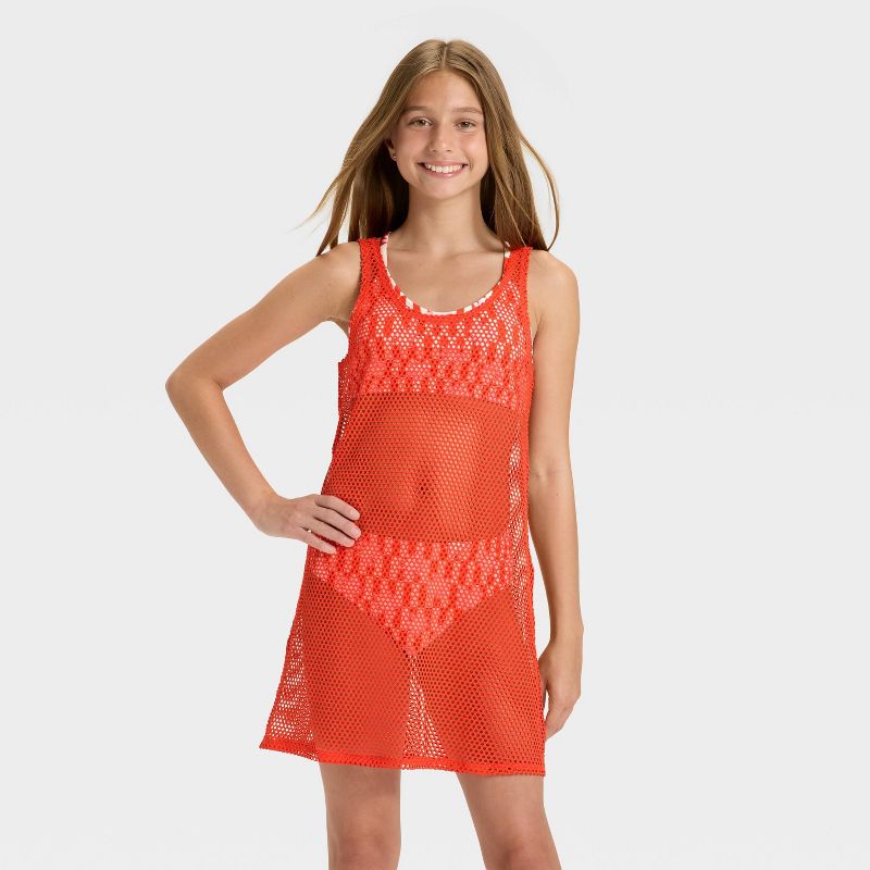 Girls' Geo Daisy Bikini and Dress Cover Up Set - art class™