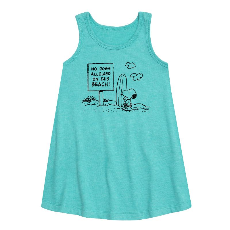 Girls' - Peanuts - No Dogs Allowed Graphic Sleeveless Aline Dress
