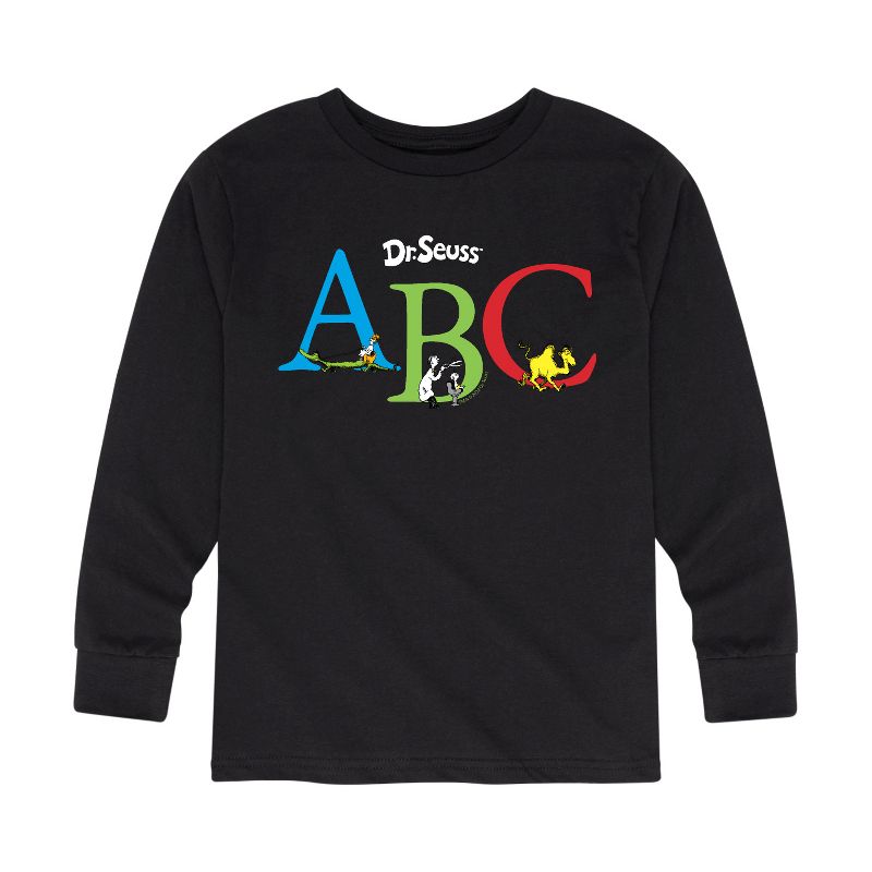 تي شيرت جرافيكي بأكمام طويلة للأولاد - دكتور سوس - شخصيات كتاب ABC