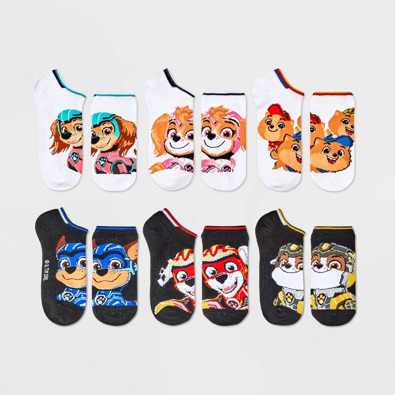 Boys' PAW Patrol 6pk No Show Socks - Black/White