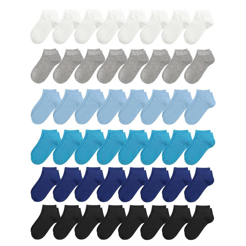 Kids Viscose Bamboo Ankle Socks Unisex Thin in Bulk Soft Boys Girls Stretch School Wholesale Socks 48 Pairs