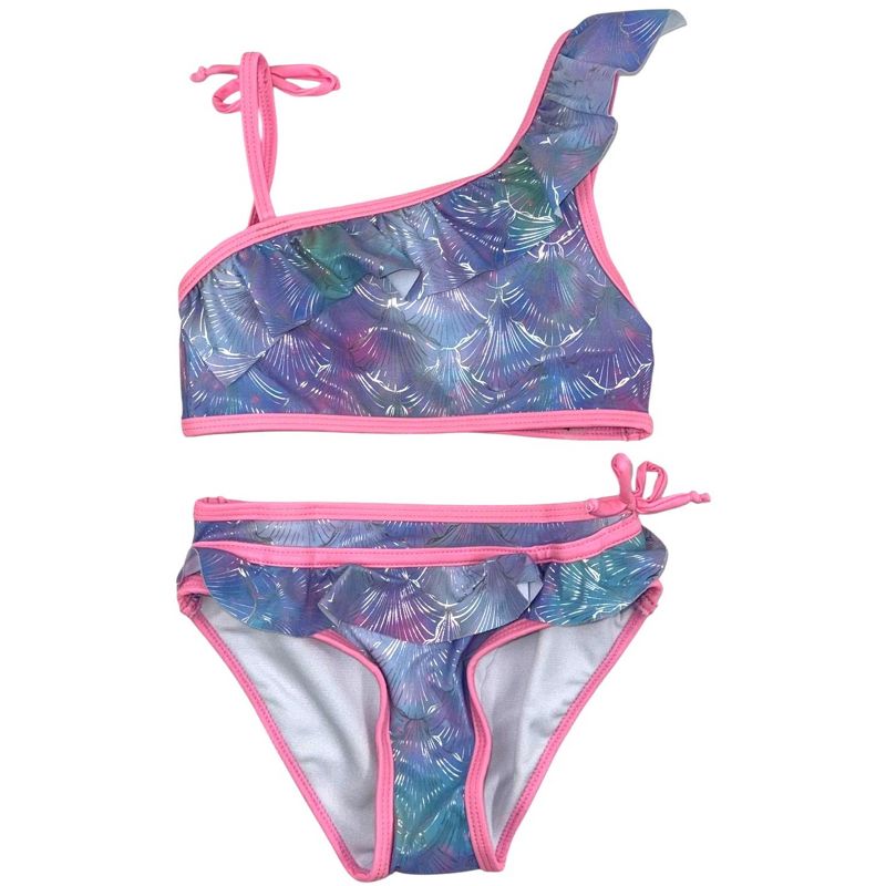 GO COCO Little Girls’ 2-Piece One Shoulder Bikini Swimsuit Sets