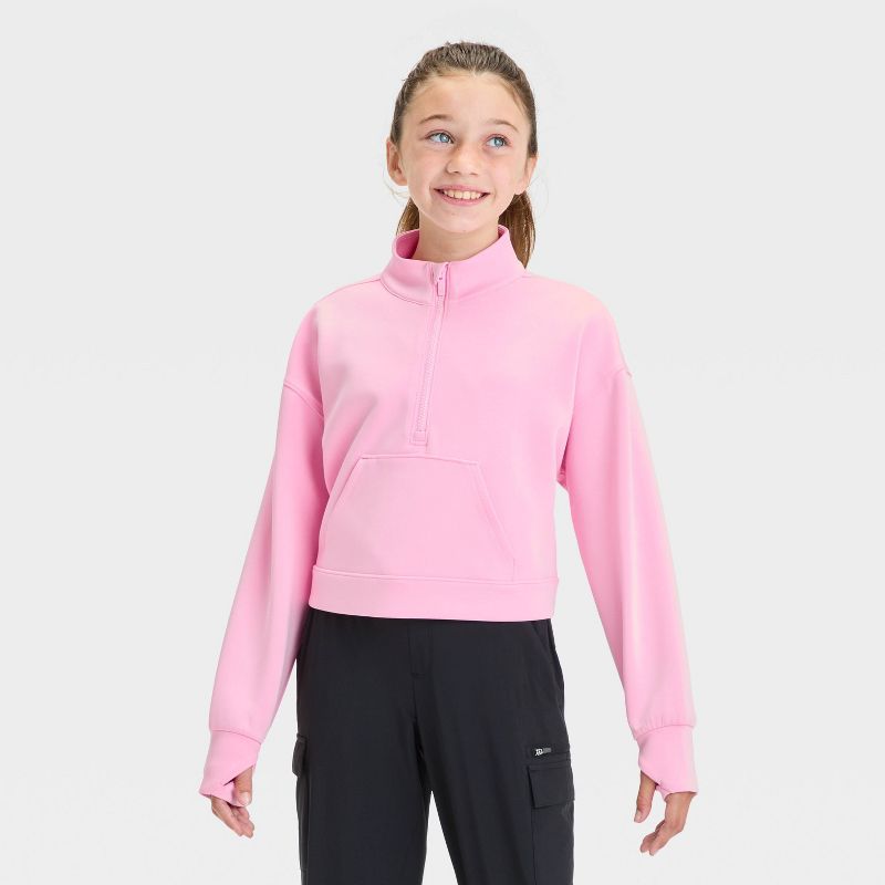 Girls' Airy Sleek 1/2 Zip Sweatshirt - All In Motion™