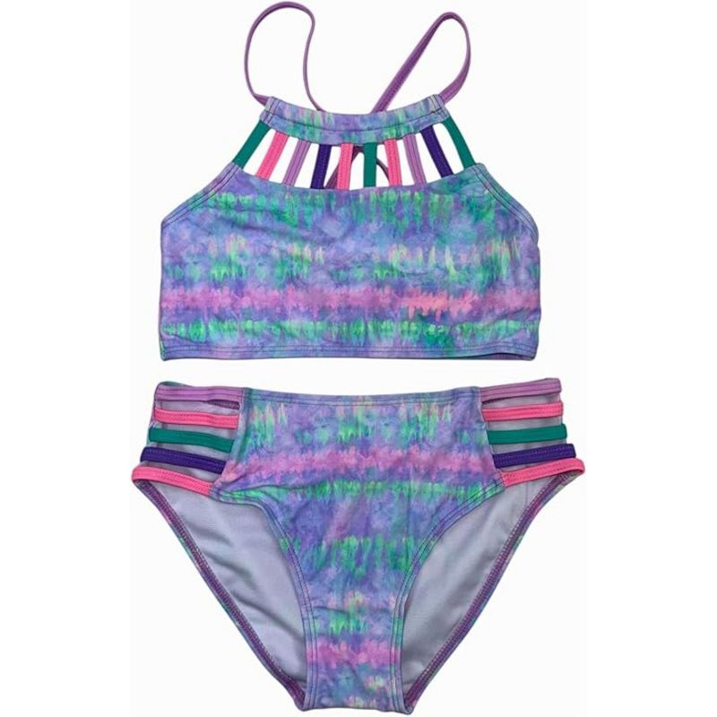 GO COCO Big Girls’ 2-Piece Strappy Detail Camikini Swimsuit Sets