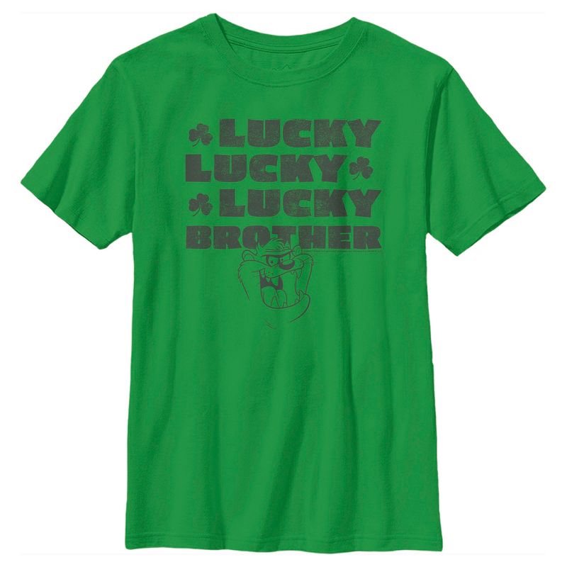 Boy's Looney Tunes St. Patrick's Day Taz Lucky Lucky Lucky Brother T-Shirt