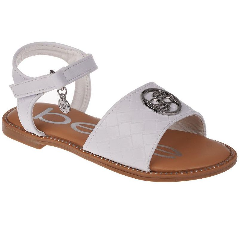 bebe Girls' Sandals - Open Toe Flat Sandals for Girls, Stylish and Comfy Sandals (Toddler/Little Girl/Big Girl)