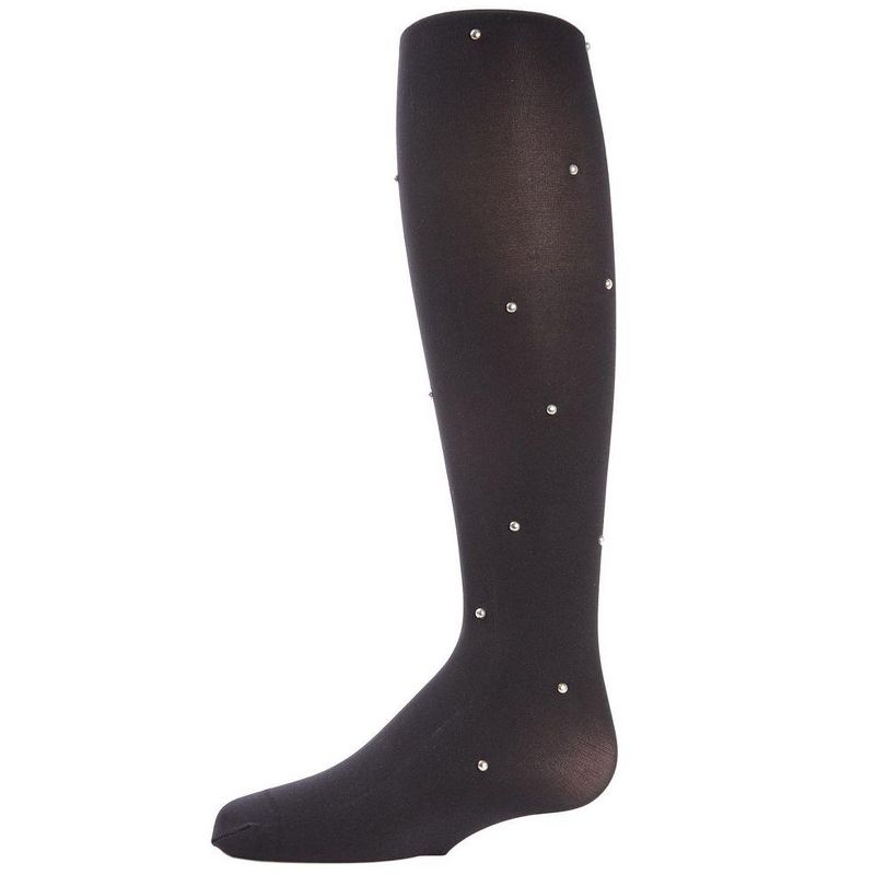 Memoi On The Dot Embellished Girls Opaque Tights