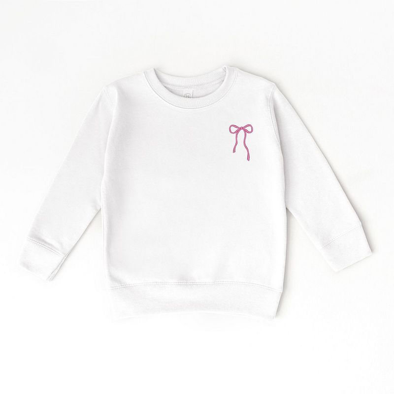 The Juniper Shop Embroidered Thin Bow Toddler Graphic Sweatshirt