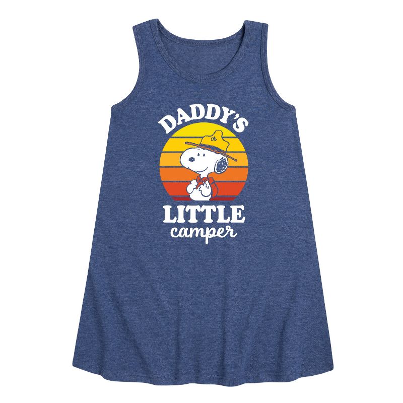 Girls' - Peanuts - Daddy's Little Camper Graphic Sleeveless Aline Dress