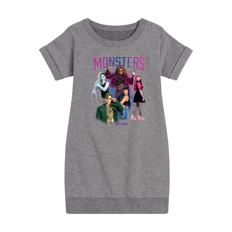 Girls' - Monster High - Monsters Group Graphic Short Sleeve Fleece Dress