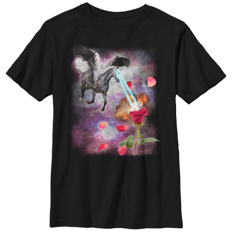 Boy's Lost Gods Space Pegasus Laser Eyes T-Shirt