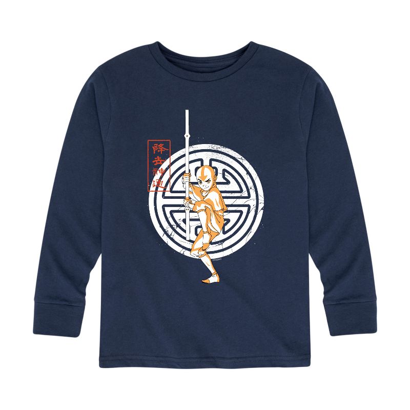 Boys' - Avatar: The Last Airbender - Aang Crest Long Sleeve Graphic T-Shirt