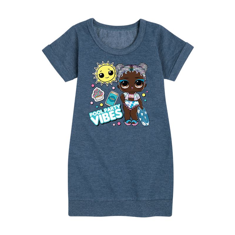 فستان صوف بأكمام قصيرة برسومات من LOL Surprise! لحفلات السباحة للفتيات