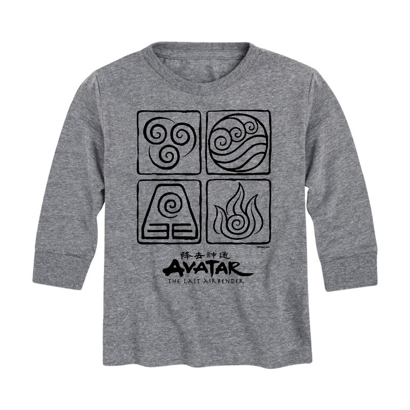 Boys' - Avatar: The Last Airbender - Four Elements Long Sleeve Graphic T-Shirt