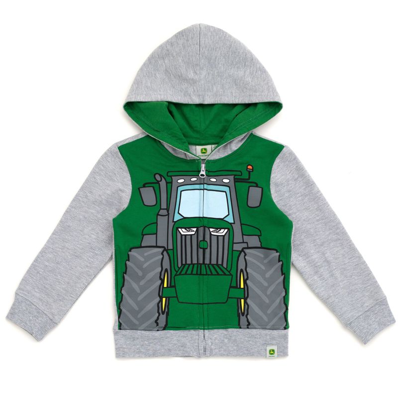 John Deere Tractor Fleece Zip Up Raglan Hoodie Toddler