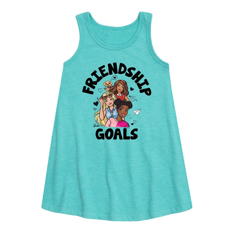 Girls' - Barbie - Friendship Goals Graphic Sleeveless Aline Dress