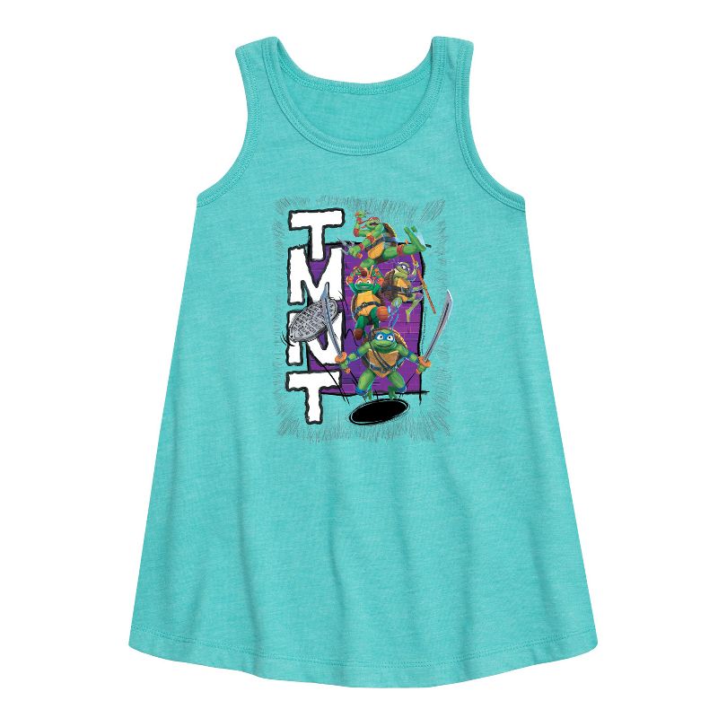 Girls' - Teenage Mutant Ninja Turtles - Donatello, Raphael, Leonardo, & Michelangelo Graphic Sleeveless Aline Dress