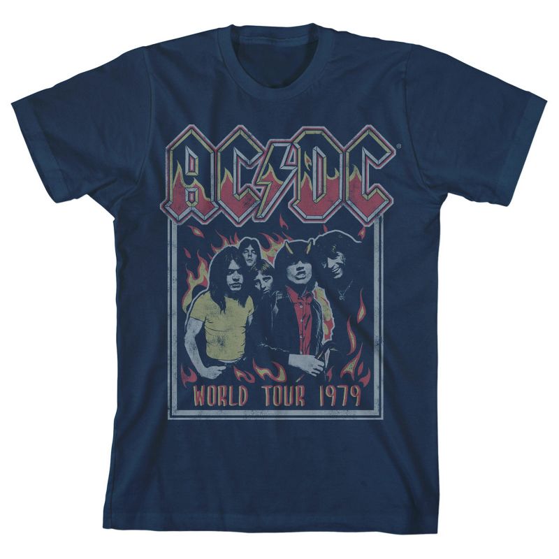 AC/DC World Tour 1979 Navy Blue Boy's Short-Sleeve T-shirt