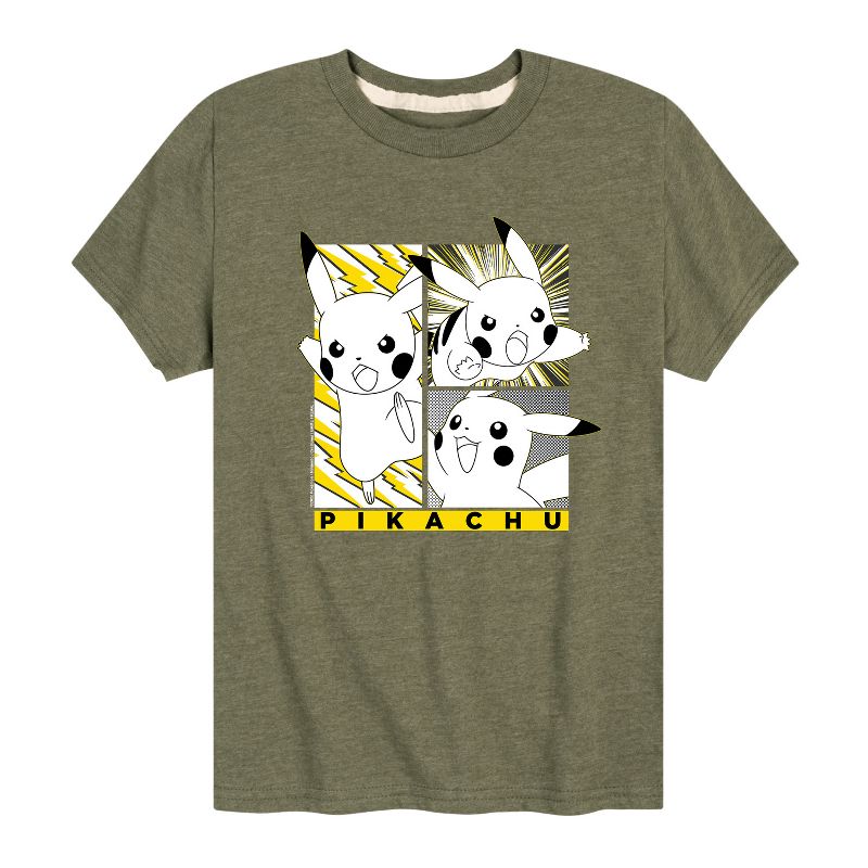 Boys' - Pokémon - Pikachu Manga Art Short Sleeve Graphic T-Shirt