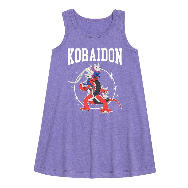 Girls' - Pokémon - Koraidon Collegiate Graphic Sleeveless Aline Dress