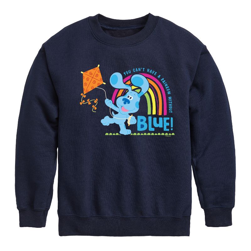 Boys' - Blue's Clues & You! - Can't Have Rainbow Without Blue Graphic Long Sleeve Fleece Sweatshirt