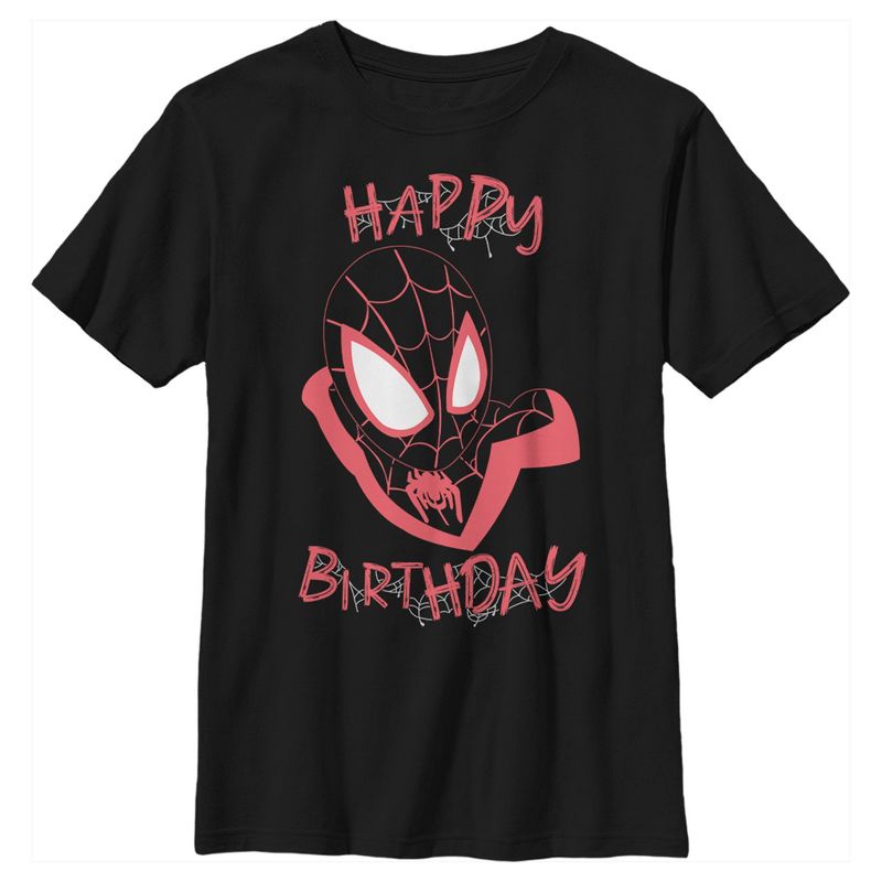 Boy's Marvel Miles Birthday Webs T-Shirt