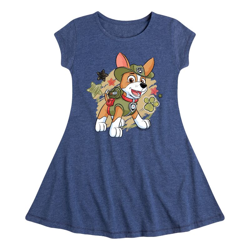Girls' - Paw Patrol - Tracker Paw Patrol Fit & Flair Cap Sleeve Dress