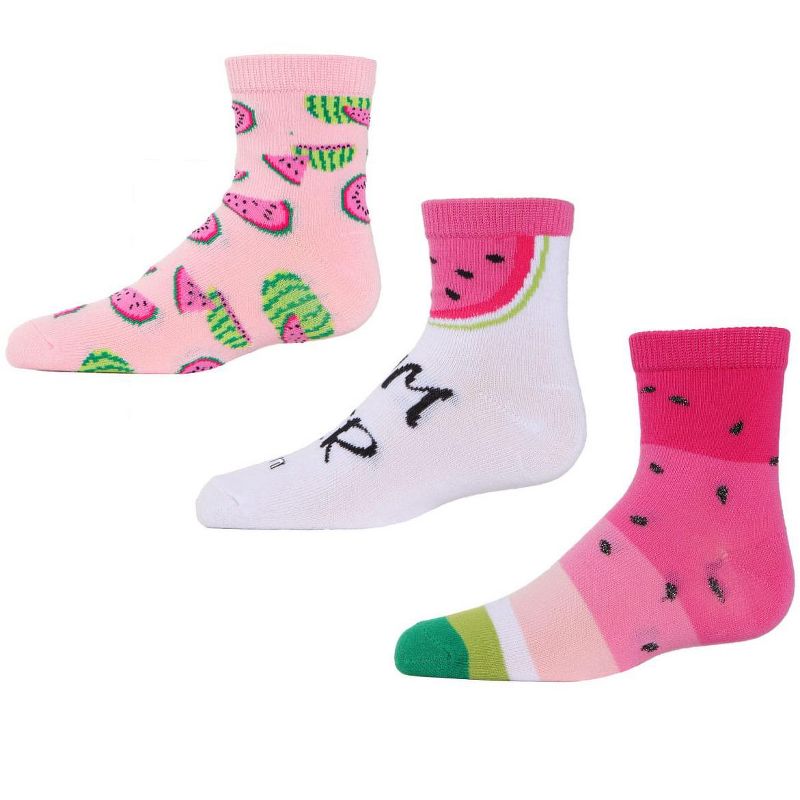 Memoi Cotton Blend Ankle Socks 3-Pack Assorted