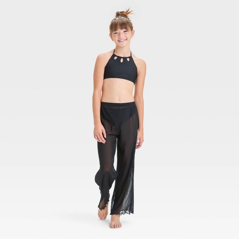 Girls' Solid Paradise Cove Bikini Set - art class™ Black