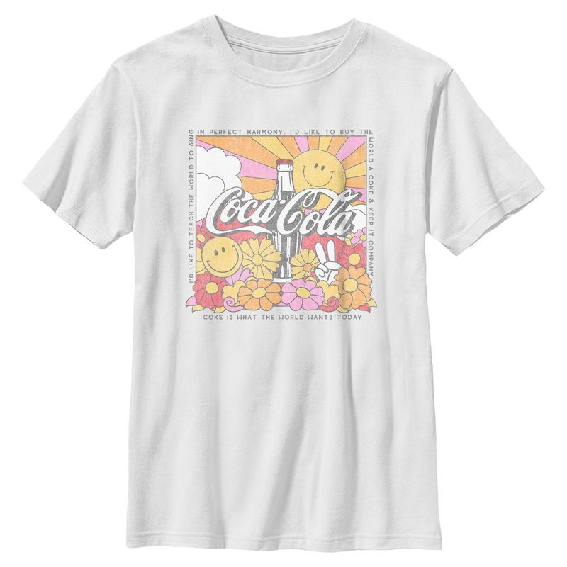 Boys Coca Cola Unity Square Lyrics Logo T Shirt
