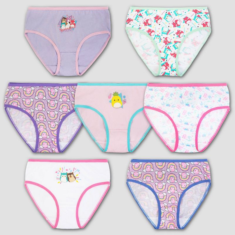 Girls' Squishmallows 7pk Briefs