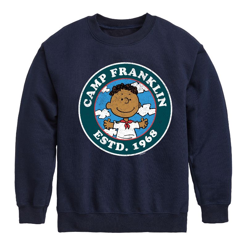 Boys' - Peanuts - Camp Franklin Graphic Long Sleeve Fleece Sweatshirt