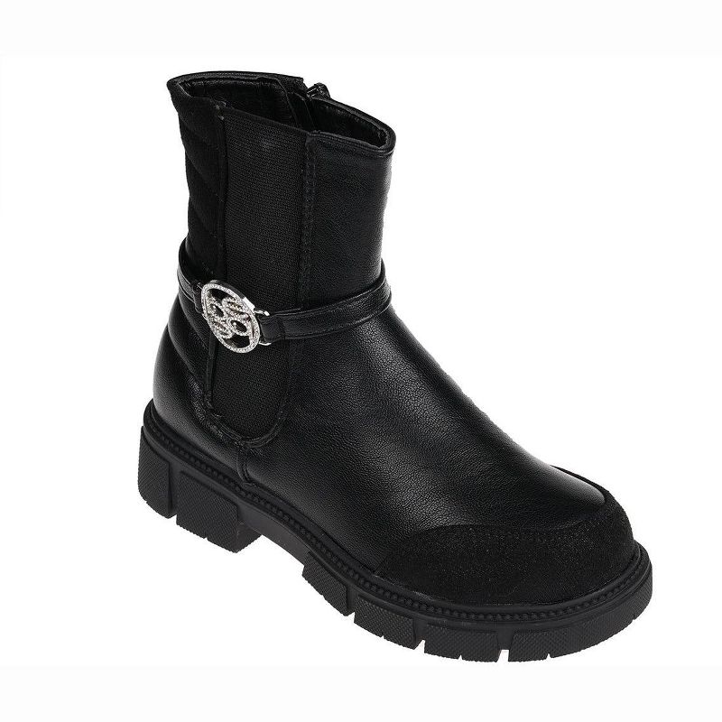 bebe Girl's Fashion Chelsea Boots Ankle Shoes for Kids with Back Quilted Collar