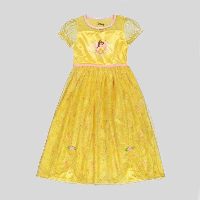Girls' Disney Princess Belle Dress-up NightGown - Yellow