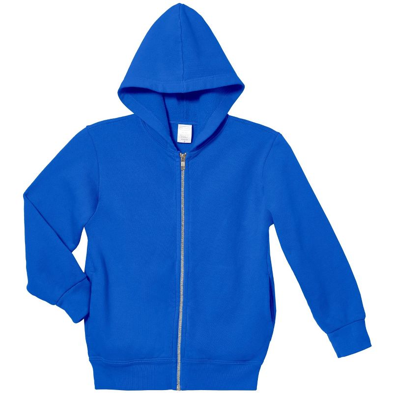 City Threads 100% Cotton Kids Unisex Soft Fleece Zip Hoodie with Inner Pockets - USA-Made