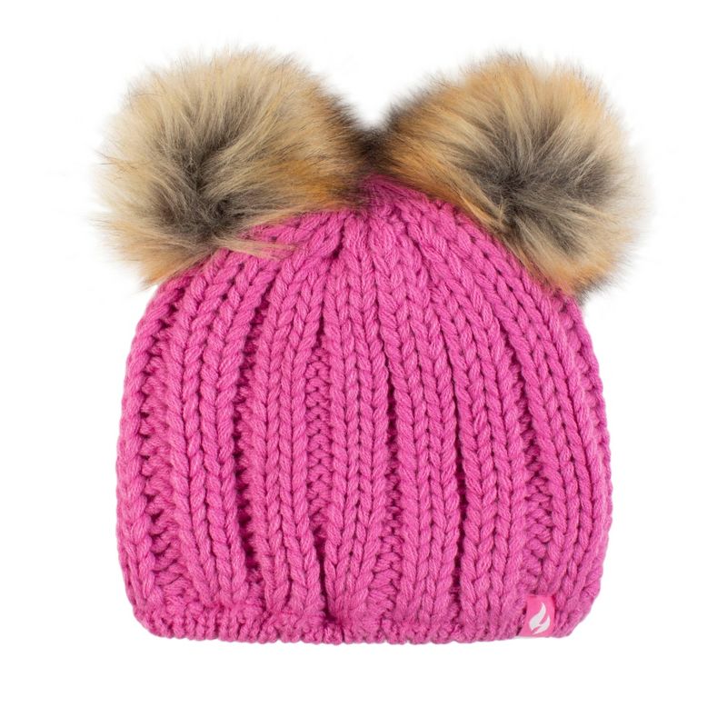 Girls Crystal Mountain Hat with Two Pom Poms
