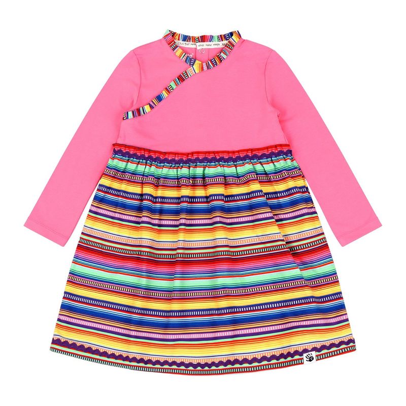 Mixed Up Clothing Girls Long Sleeve Ruffle Trim Dress